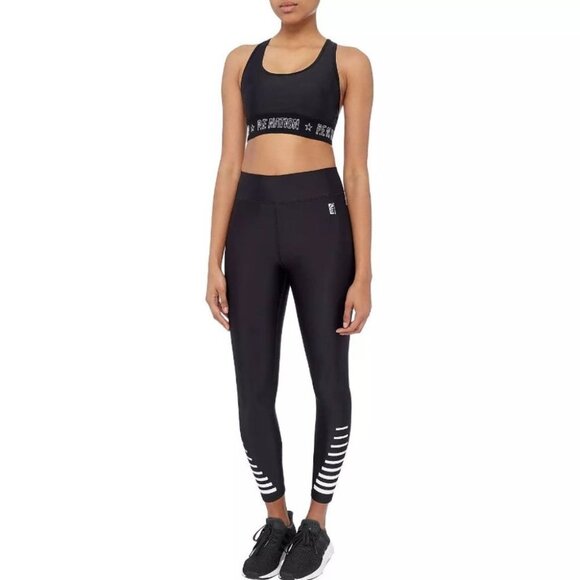 PE Nation black Strike Zone striped ankle leggings size M - Picture 13 of 13